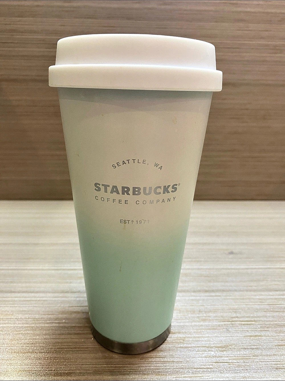 Starbucks Green Ombre Stainless Steel Tumbler Green & White